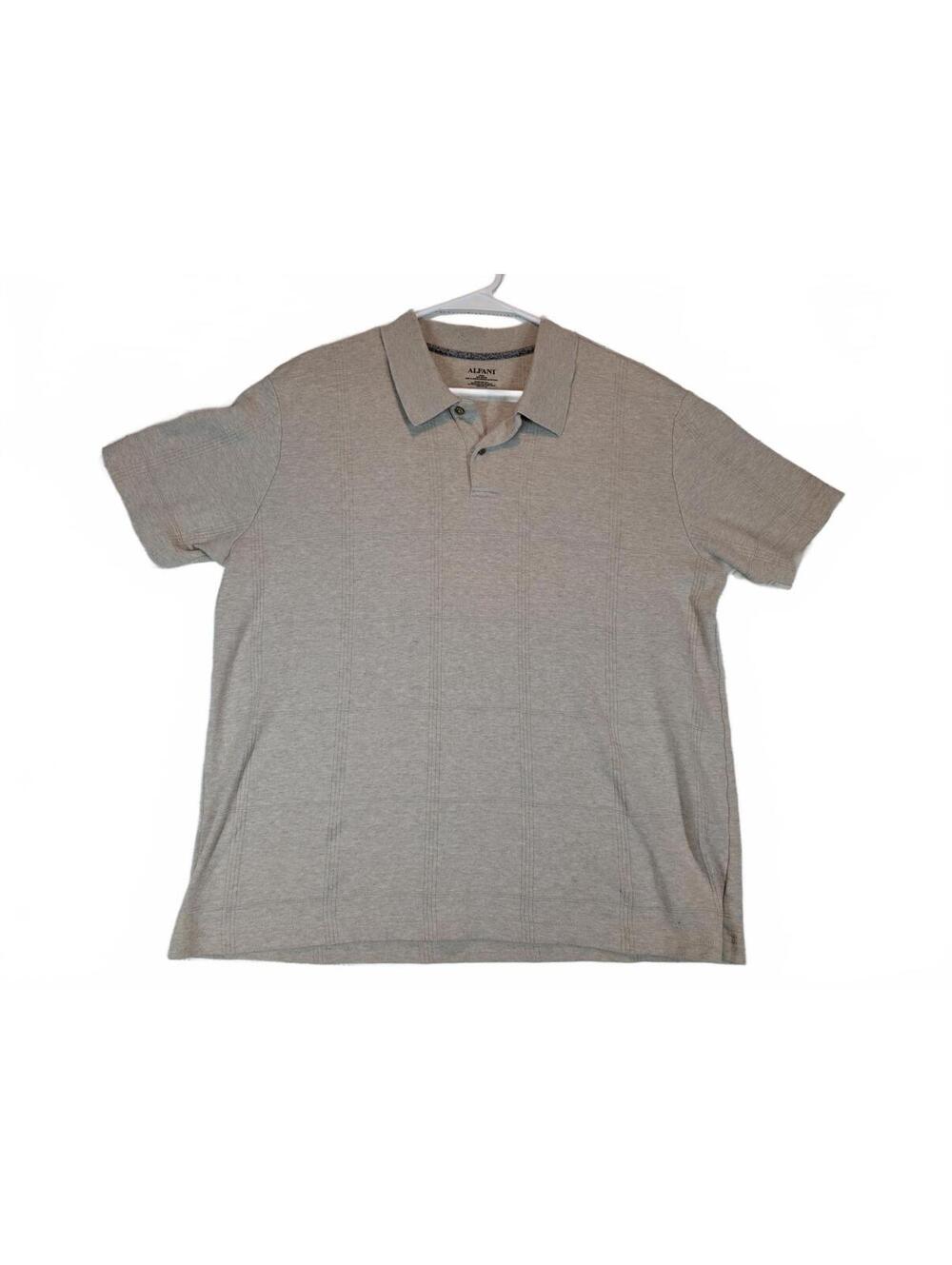 Alfani Ribbed Collar Knit Lightweight Cotton Short Sleeve Polo Shirt Mens Large